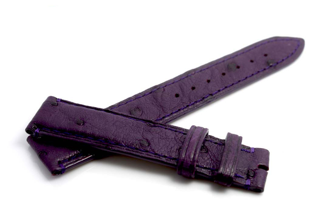 Deep purple Africa Ostrich leather watch strap - Click Image to Close